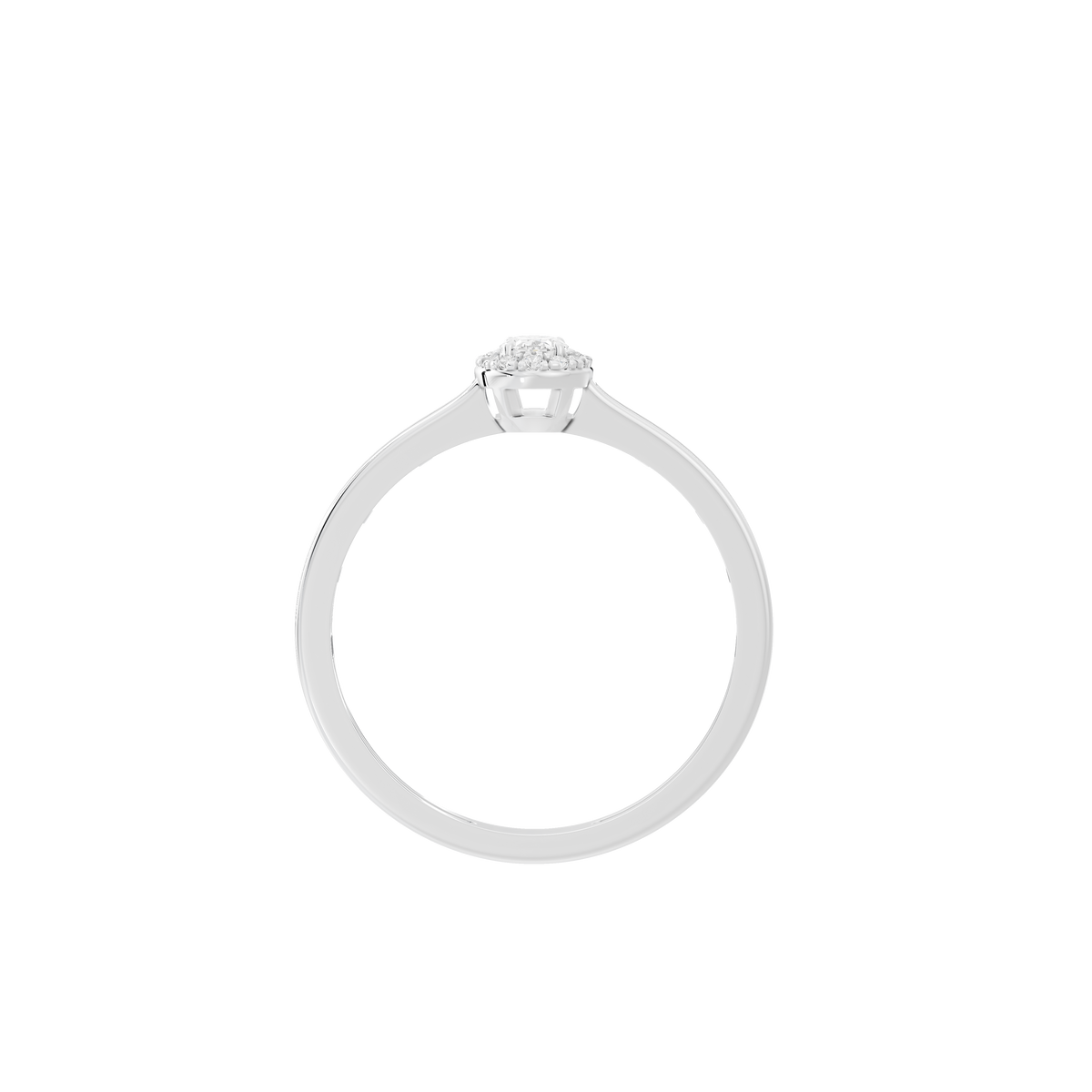 Sterling silver lab diamond ring with round stone in a prong setting