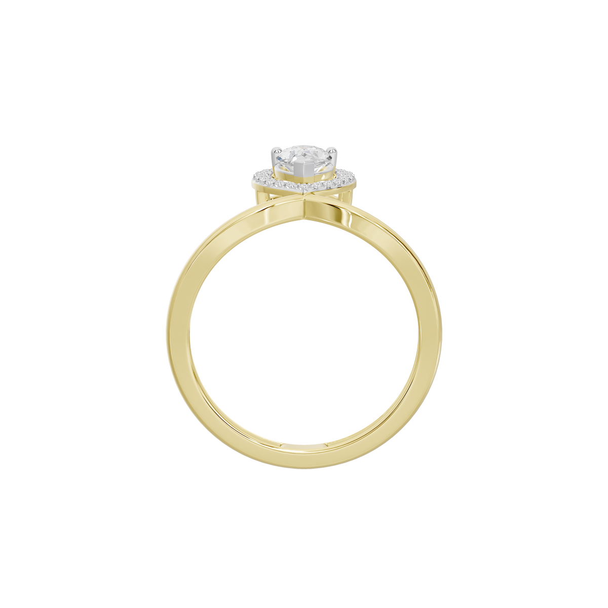 Dove Starling yellow gold vermeil ring with round lab diamond solitaire setting