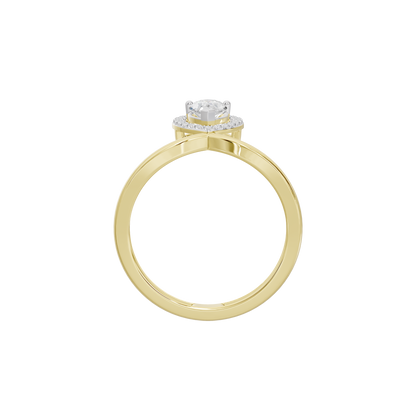 Dove Starling yellow gold vermeil ring with round lab diamond solitaire setting