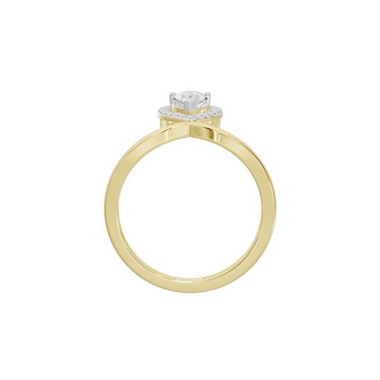 Dove Starling yellow gold vermeil ring with round lab diamond solitaire setting