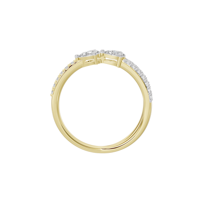 Best Kept lab diamond ring in yellow gold vermeil with pavé diamond accents