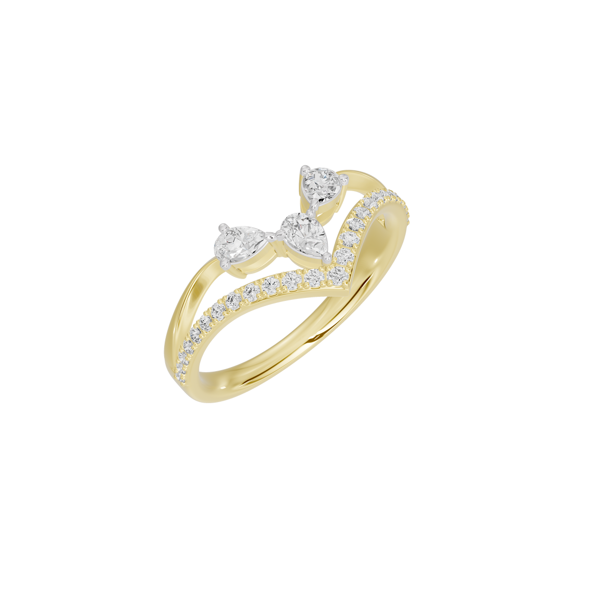Mila Linear Lab Diamond Ring