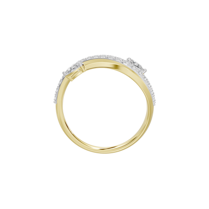 Affair lab diamond ring in yellow gold vermeil, side view