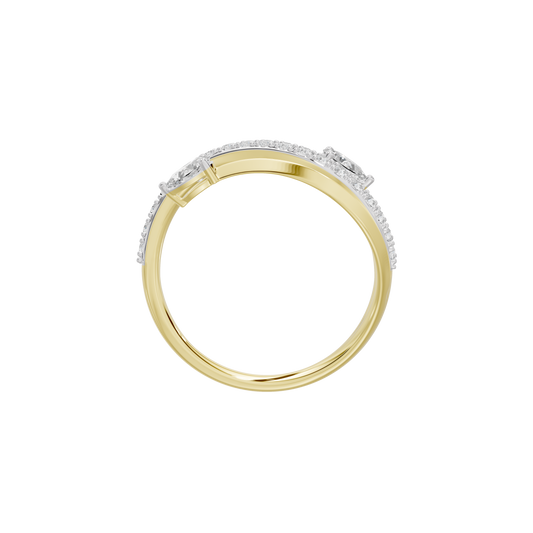 Affair lab diamond ring in yellow gold vermeil, side view