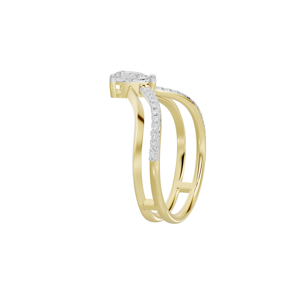 Cove Curved Lab Diamond Ring
