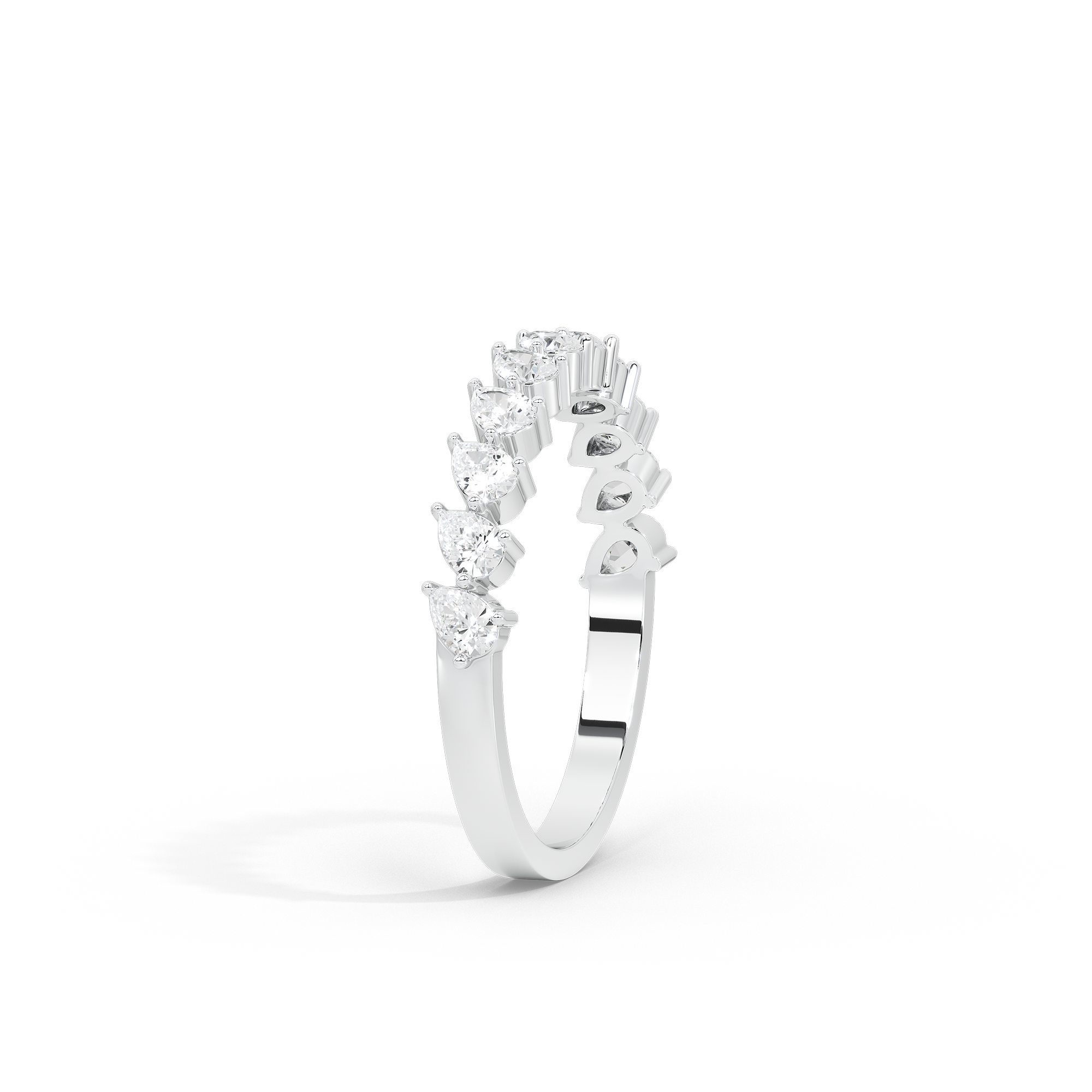 Pear Parade Half Eternity 0.641 Carat Lab Grown Diamond