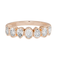 Pear & Oval Bezel Half Eternity Band  0.949 Carat Lab Grown Diamond