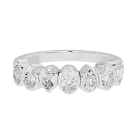 Pear & Oval Bezel Half Eternity Band  0.949 Carat Lab Grown Diamond