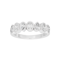 Pear & Oval Bezel Half Eternity Band  0.949 Carat Lab Grown Diamond