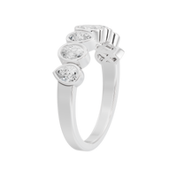 Pear & Oval Bezel Half Eternity Band  0.949 Carat Lab Grown Diamond