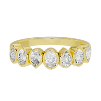 Pear & Oval Bezel Half Eternity Band  0.949 Carat Lab Grown Diamond