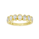 Pear & Oval Bezel Half Eternity Band  0.949 Carat Lab Grown Diamond