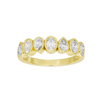 Pear & Oval Bezel Half Eternity Band  0.949 Carat Lab Grown Diamond