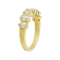 Pear & Oval Bezel Half Eternity Band  0.949 Carat Lab Grown Diamond