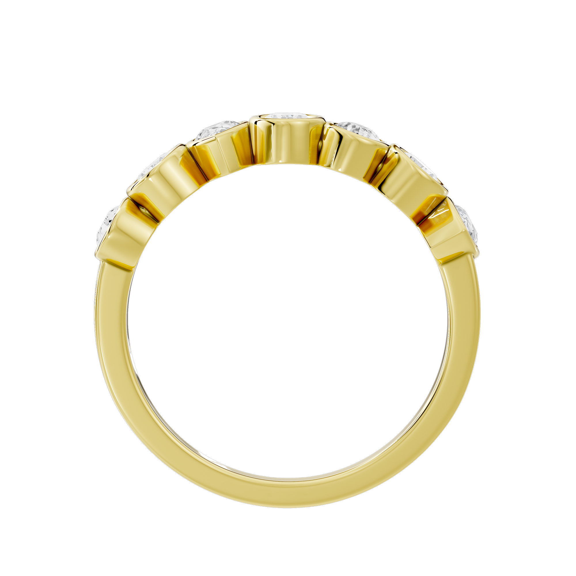 Pear & Oval Bezel Half Eternity Band  0.949 Carat Lab Grown Diamond