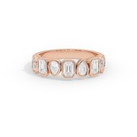 Pear & Emerald Bezel Half Eternity Band 1.462 Carat Lab Grown Diamond
