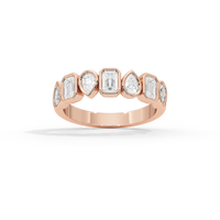 Pear & Emerald Bezel Half Eternity Band 1.462 Carat Lab Grown Diamond