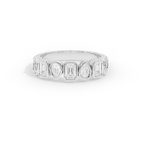 Pear & Emerald Bezel Half Eternity Band 1.462 Carat Lab Grown Diamond