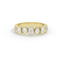 Pear & Emerald Bezel Half Eternity Band 1.462 Carat Lab Grown Diamond