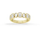 Pear & Emerald Bezel Half Eternity Band 1.462 Carat Lab Grown Diamond