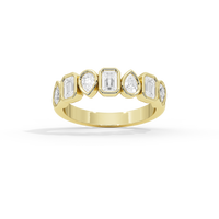 Pear & Emerald Bezel Half Eternity Band 1.462 Carat Lab Grown Diamond