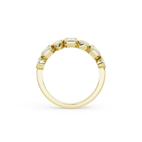 Pear & Emerald Bezel Half Eternity Band 1.462 Carat Lab Grown Diamond