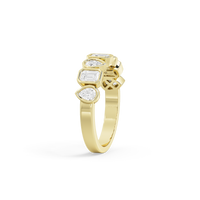 Pear & Emerald Bezel Half Eternity Band 1.462 Carat Lab Grown Diamond