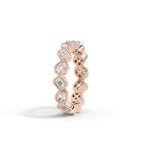 Oval and Emerald Bezel Eternity Band  1.761 Carat Lab Grown Diamond