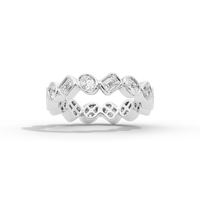 Oval and Emerald Bezel Eternity Band  1.761 Carat Lab Grown Diamond