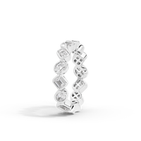Oval and Emerald Bezel Eternity Band  1.761 Carat Lab Grown Diamond