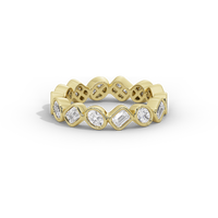 Oval and Emerald Bezel Eternity Band  1.761 Carat Lab Grown Diamond