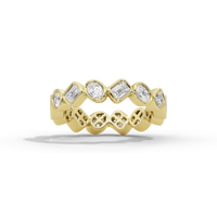 Oval and Emerald Bezel Eternity Band  1.761 Carat Lab Grown Diamond
