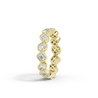Oval and Emerald Bezel Eternity Band  1.761 Carat Lab Grown Diamond