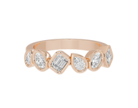 Pear,emerald and Oval  Half Bezel Eternity Band 1.267 Carat Lab Grown Diamond