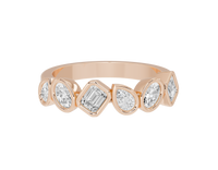 Pear,emerald and Oval  Half Bezel Eternity Band