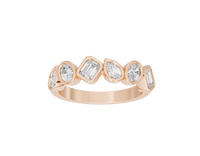 Pear,emerald and Oval  Half Bezel Eternity Band 1.267 Carat Lab Grown Diamond