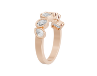 Pear,emerald and Oval  Half Bezel Eternity Band