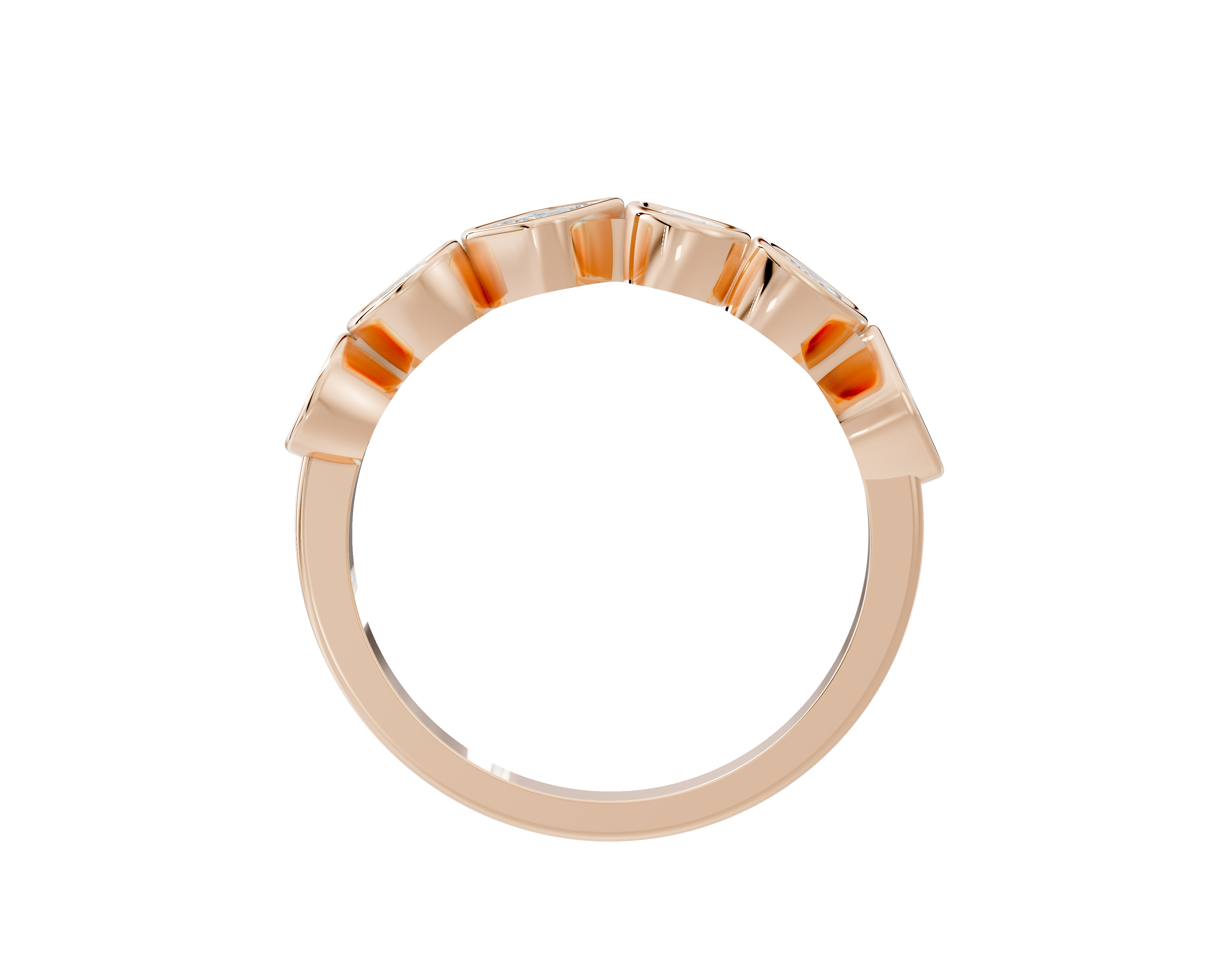 Pear,emerald and Oval  Half Bezel Eternity Band