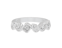 Pear,emerald and Oval  Half Bezel Eternity Band 1.267 Carat Lab Grown Diamond