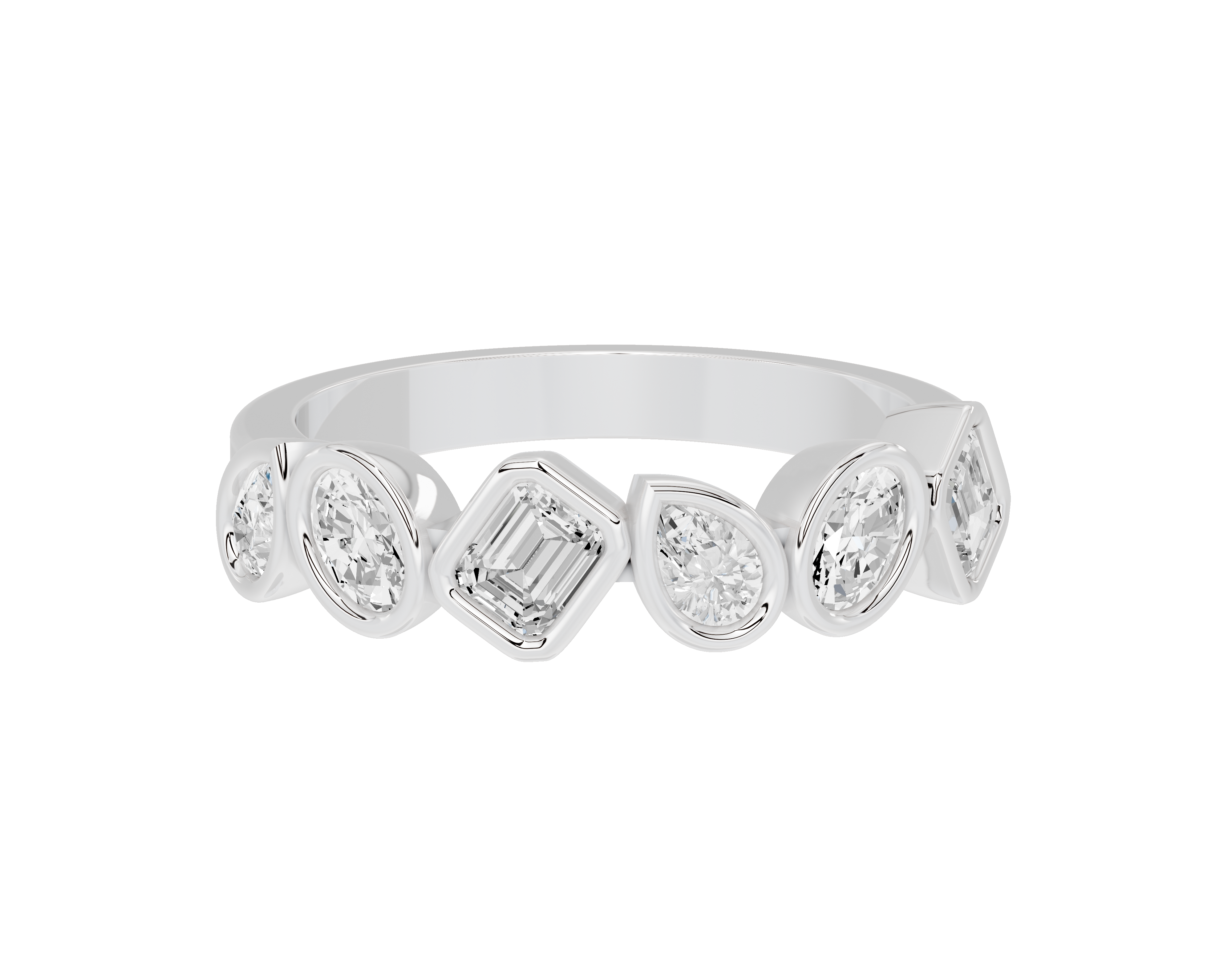 Minimal bezel lab diamond band ring