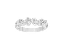 Pear,emerald and Oval  Half Bezel Eternity Band 1.267 Carat Lab Grown Diamond