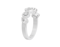 Pear,emerald and Oval  Half Bezel Eternity Band 1.267 Carat Lab Grown Diamond
