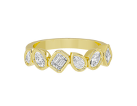 Pear,emerald and Oval  Half Bezel Eternity Band 1.267 Carat Lab Grown Diamond