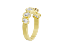 Pear,emerald and Oval  Half Bezel Eternity Band 1.267 Carat Lab Grown Diamond