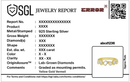 SGL Jewelry Report with product details and a QR code on a white background