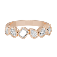 Emerald,Pear and Oval Half Bezel Eternity Band 1.145 Carat Lab Grown Diamond