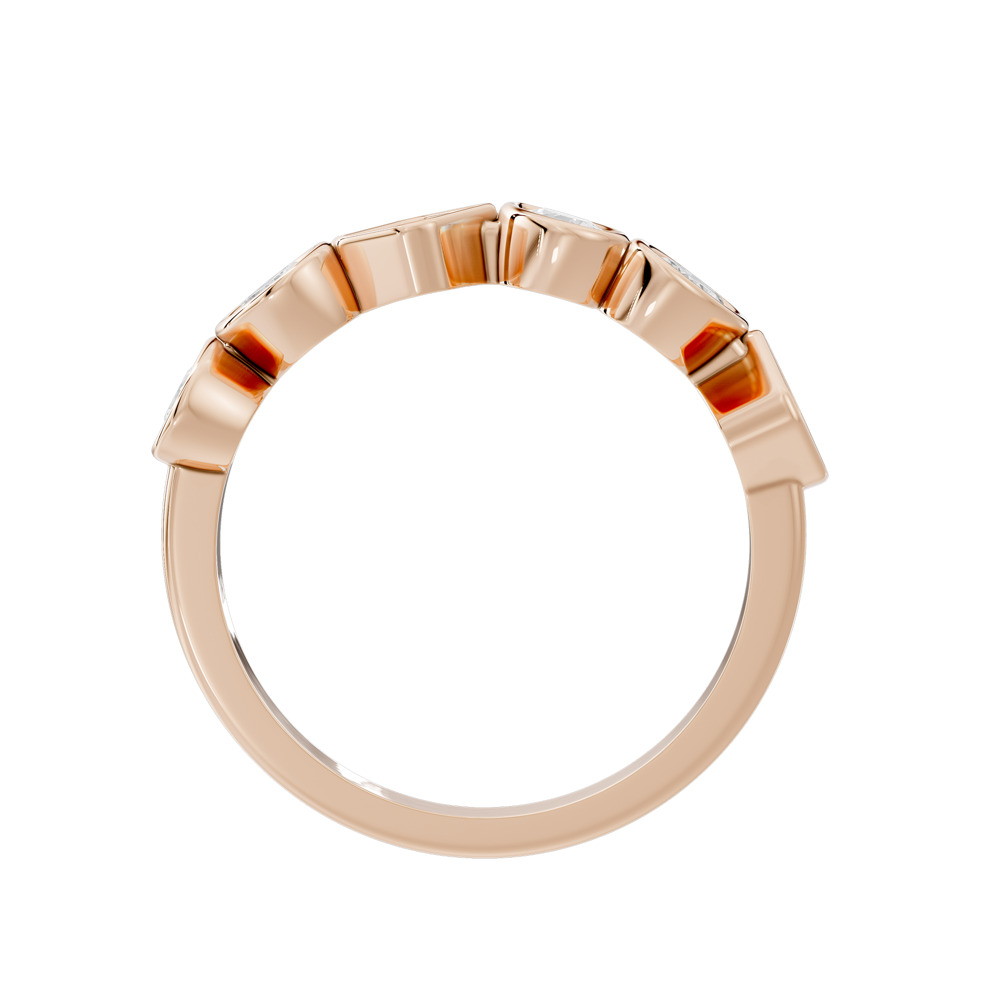 Emerald,Pear and Oval Half Bezel Eternity Band 1.145 Carat Lab Grown Diamond