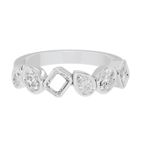 Emerald,Pear and Oval Half Bezel Eternity Band 1.145 Carat Lab Grown Diamond