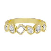 Emerald,Pear and Oval Half Bezel Eternity Band 1.145 Carat Lab Grown Diamond