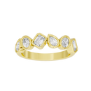Emerald,Pear and Oval Half Bezel Eternity Band 1.145 Carat Lab Grown Diamond